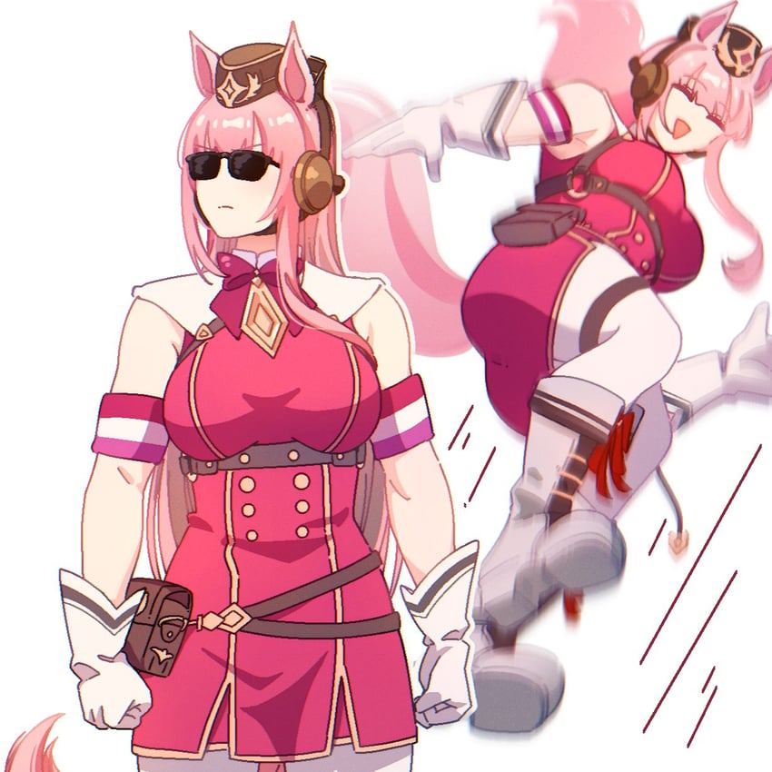 mori calliope and gold ship (hololive and 2 more) drawn by hyurisaki