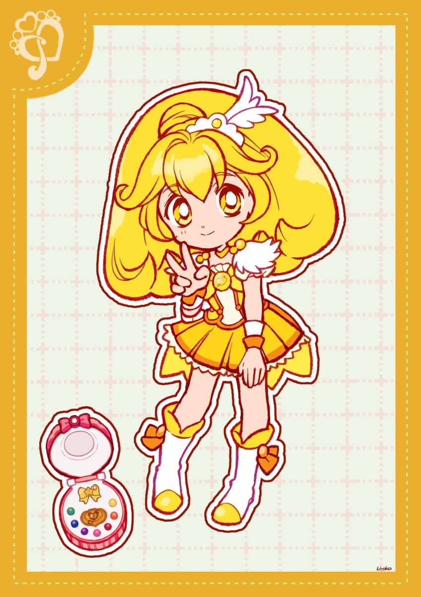 kise yayoi and cure peace (precure and 1 more) drawn by uwded_207