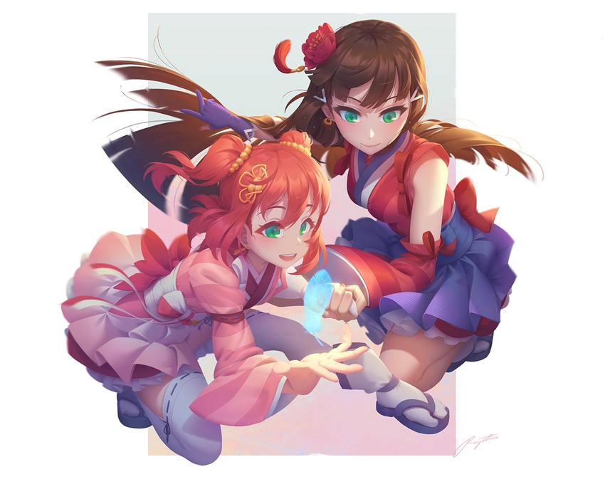 kurosawa dia and kurosawa ruby (love live! and 1 more) drawn by regition