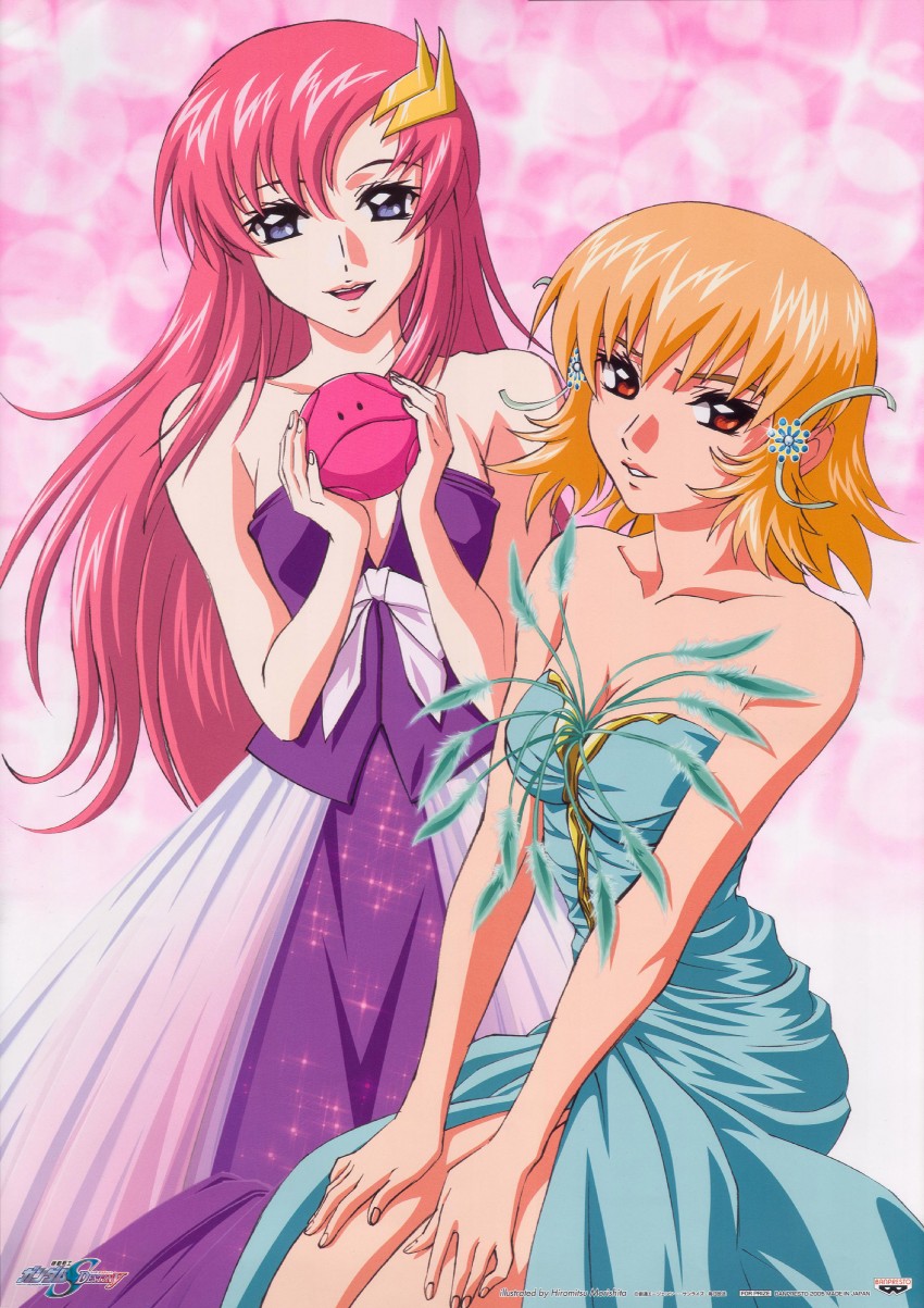 haro, cagalli yula athha, and lacus clyne (gundam and 2 more) drawn by morishita_hiromitsu