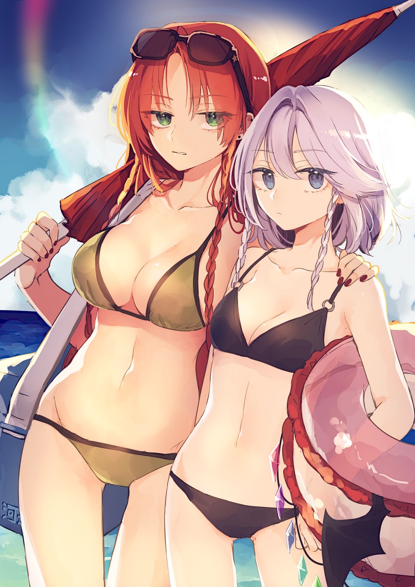 izayoi sakuya and hong meiling (touhou) drawn by risui_(suzu_rks)