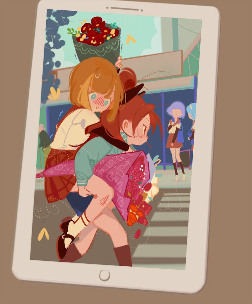 sakura kyoko and haruna konomi (mahou shoujo madoka magica and 1 more) drawn by she_li_(lynxm)