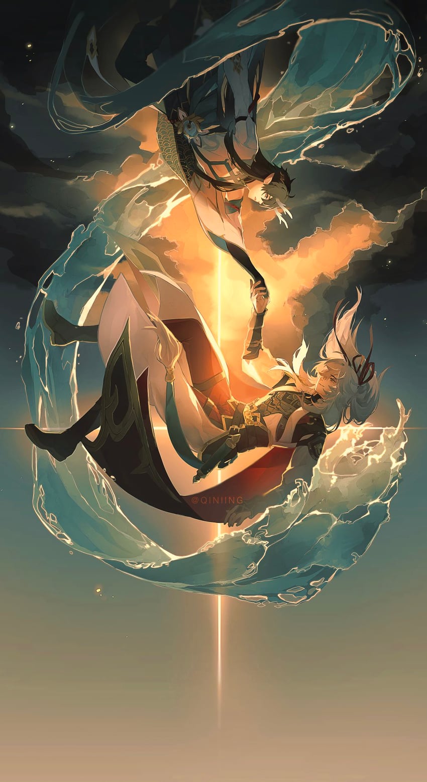 dan heng and jing yuan (honkai and 1 more) drawn by qiniing