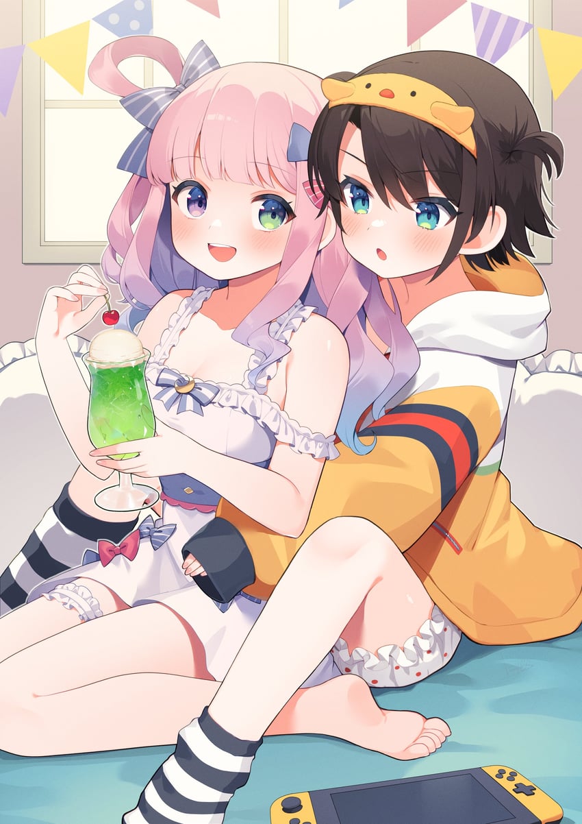 oozora subaru and himemori luna (hololive) drawn by nyasunyadoora