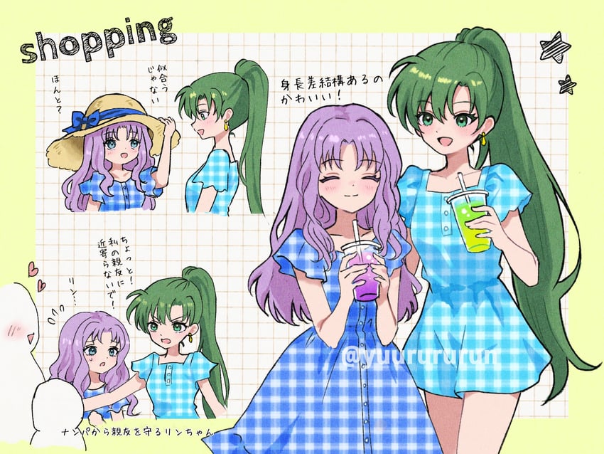 lyn and florina (fire emblem and 1 more) drawn by yuurururun