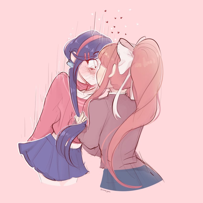 monika, mita, and crazy mita (doki doki literature club and 1 more) drawn by wormygums