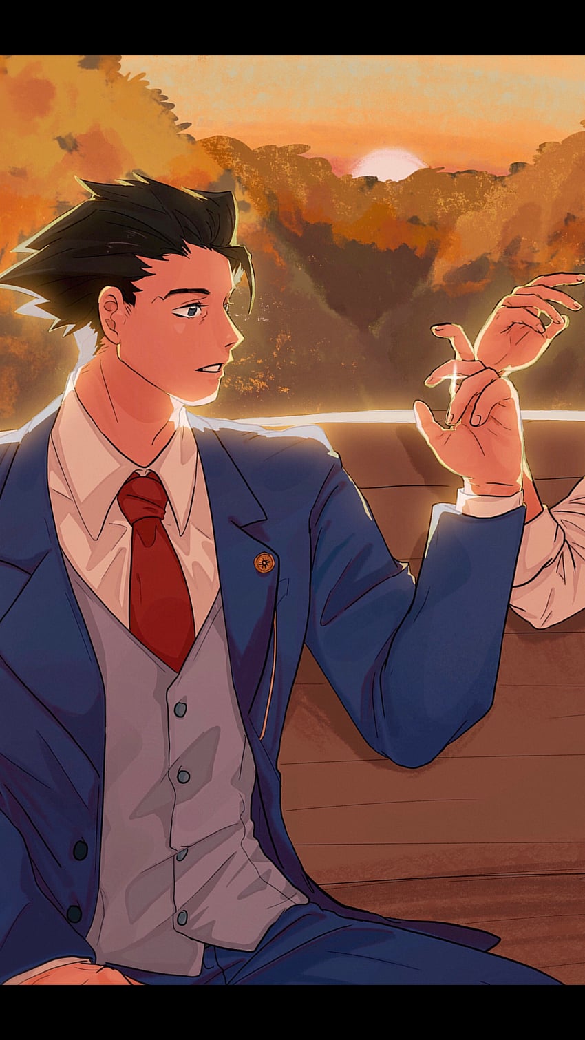 phoenix wright and apollo justice (ace attorney) drawn by marikmame