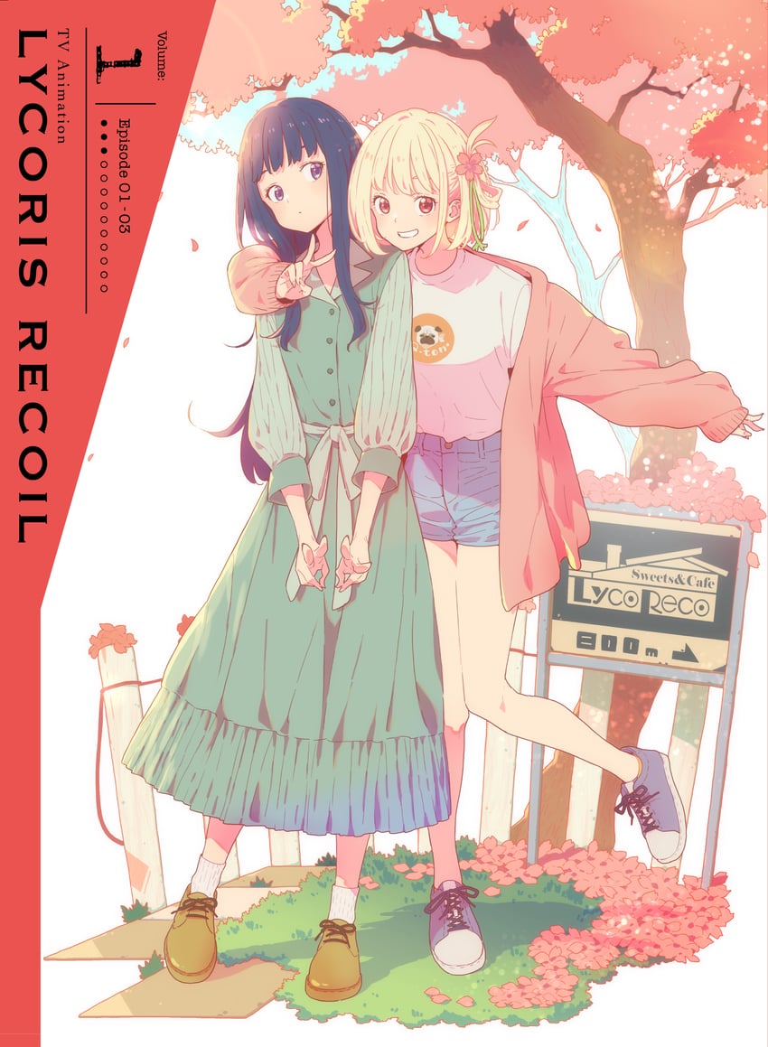 nishikigi chisato and inoue takina (lycoris recoil) drawn by imigimuru
