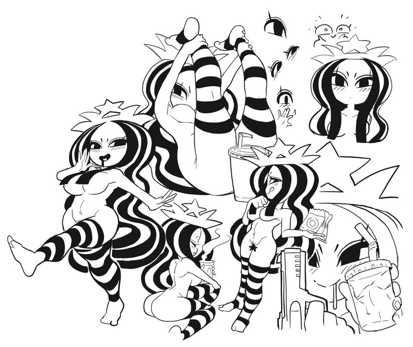 starbucks siren and stb-chan (starbucks) drawn by gashi-gashi