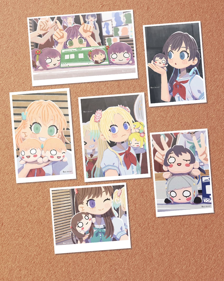 hinoshita kaho, fujishima megumi, otomune kozue, murano sayaka, yugiri tsuzuri, and 6 more (love live! and 1 more) drawn by meidosan