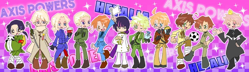 america, united kingdom, japan, russia, china, and 7 more (axis powers hetalia and 1 more) drawn by oshige
