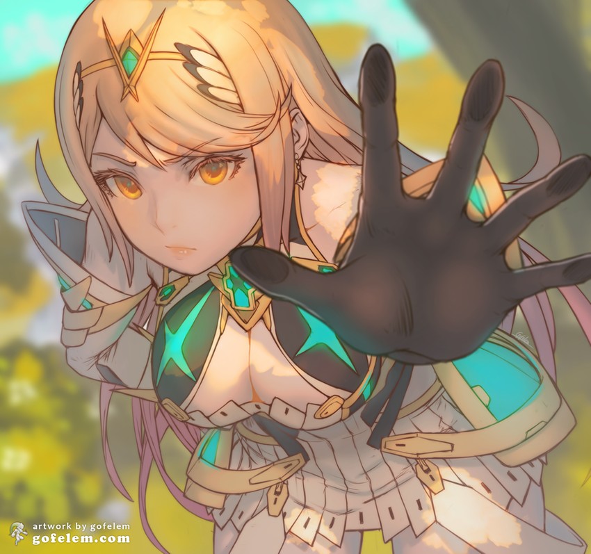 mythra (xenoblade chronicles and 1 more) drawn by gofelem