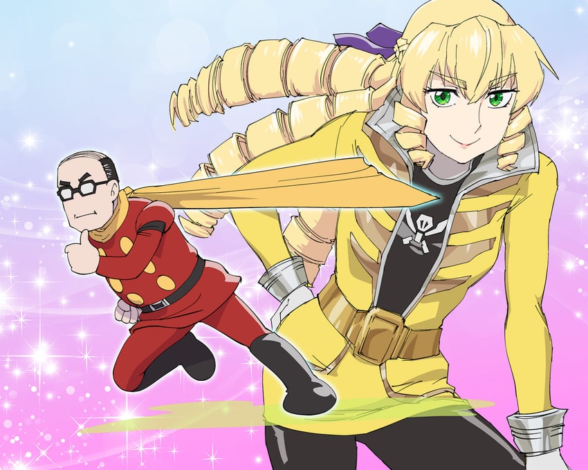 shimamura joe, grace auvergne, luka millfy, tondabayashi kenzaburou, and gokai yellow (super sentai and 3 more) drawn by ueyama_michirou