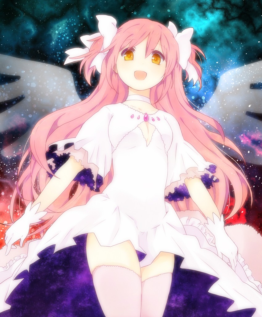 kaname madoka and ultimate madoka (mahou shoujo madoka magica) drawn by nori_senbei