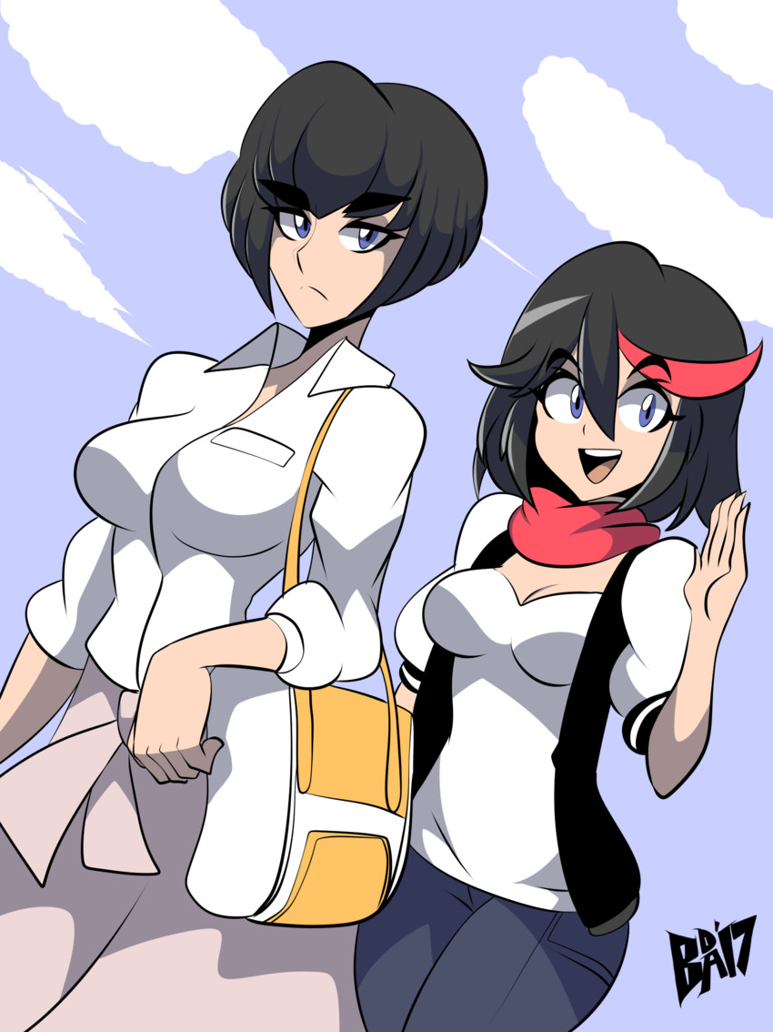 matoi ryuuko and kiryuuin satsuki (kill la kill) drawn by bigdead