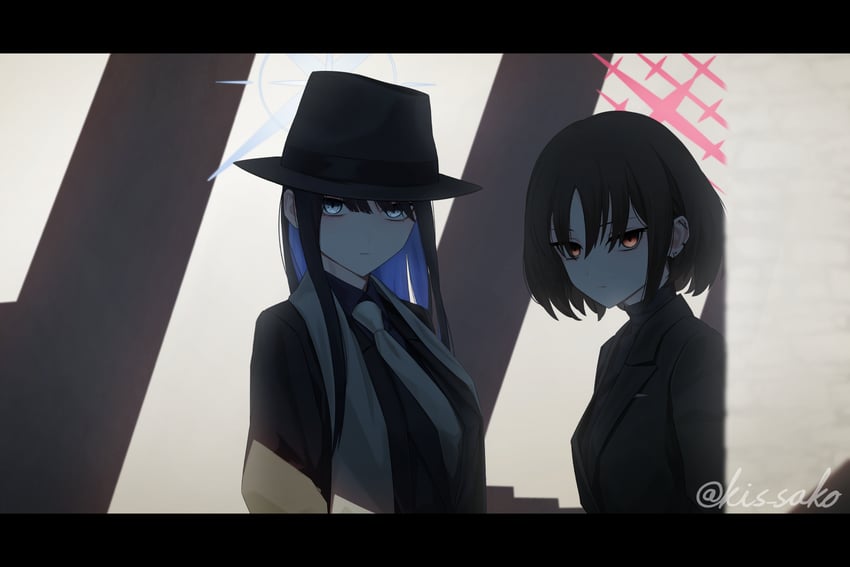 saori and misaki (blue archive) drawn by kis_sako