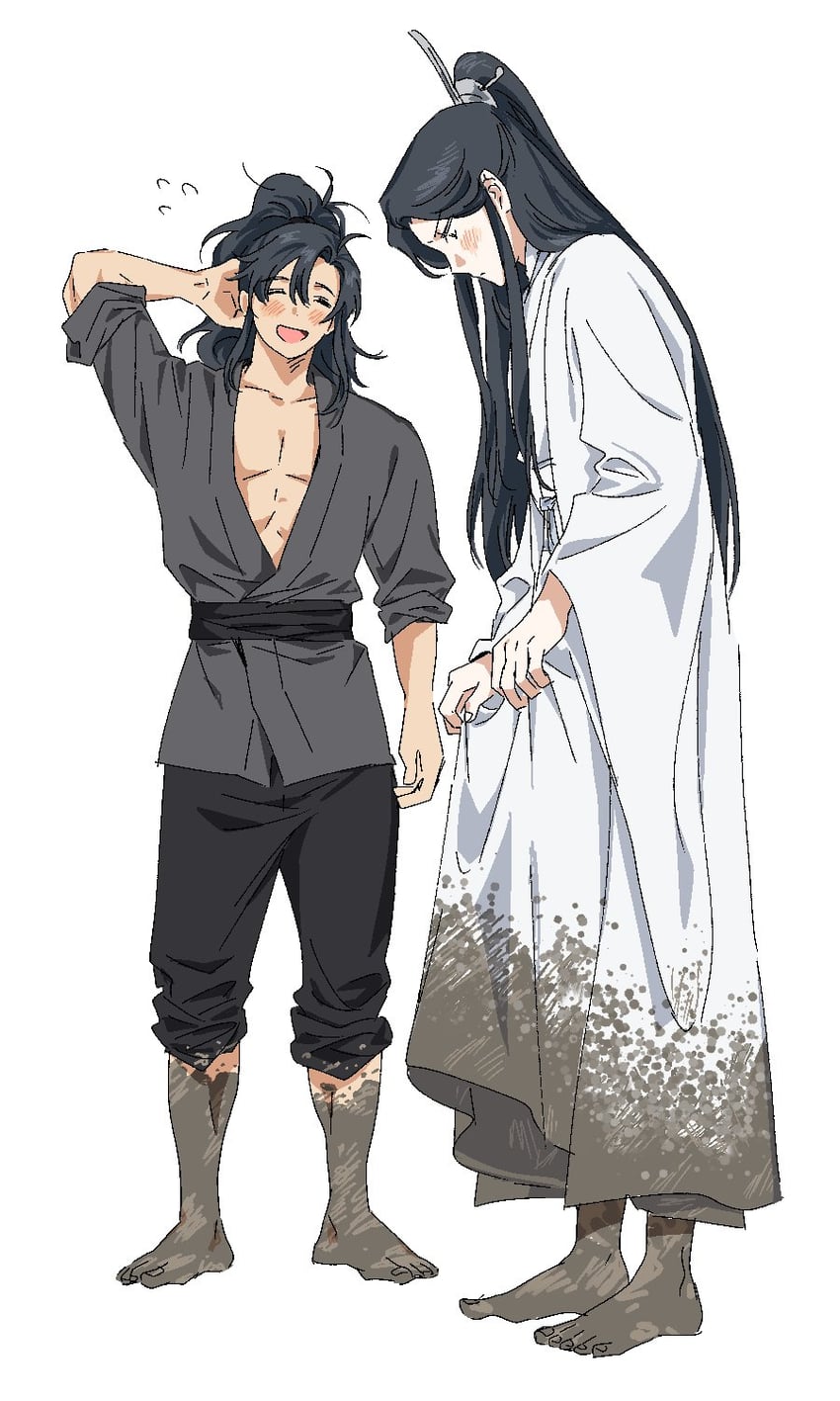 chu wanning and mo ran (erha he ta de bai mao shizun) drawn by bujang