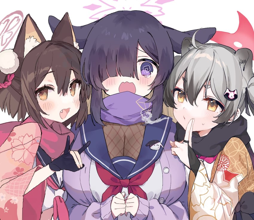 izuna, michiru, and tsukuyo (blue archive) drawn by ao_(mintz)