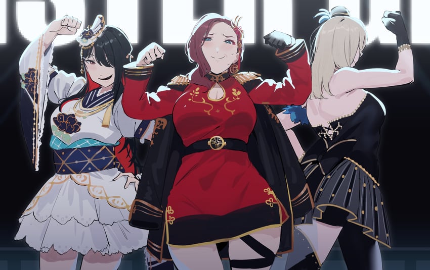 mifune shioriko, zhong lanzhu, mia taylor, mifune kaoruko, zhong lanzhu's mother, and 1 more (love live! and 1 more) drawn by okpriko