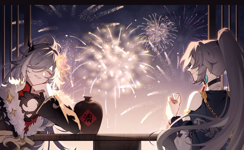 fu hua and herrscher of sentience (honkai and 1 more) drawn by haruka_(rsyaooooo)