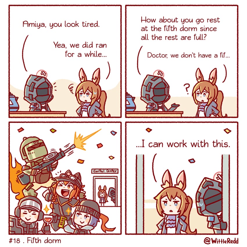 doctor, amiya, tachanka, ash, blitz, and 1 more (arknights and 1 more) drawn by wittle_red