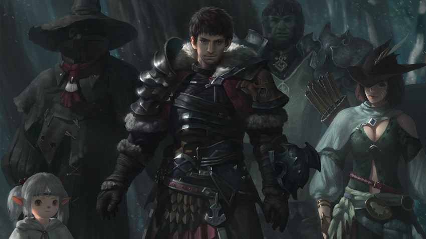 warrior of light, white mage, adventurer, black mage, paladin, and 2 more (final fantasy and 1 more) drawn by diaodiao
