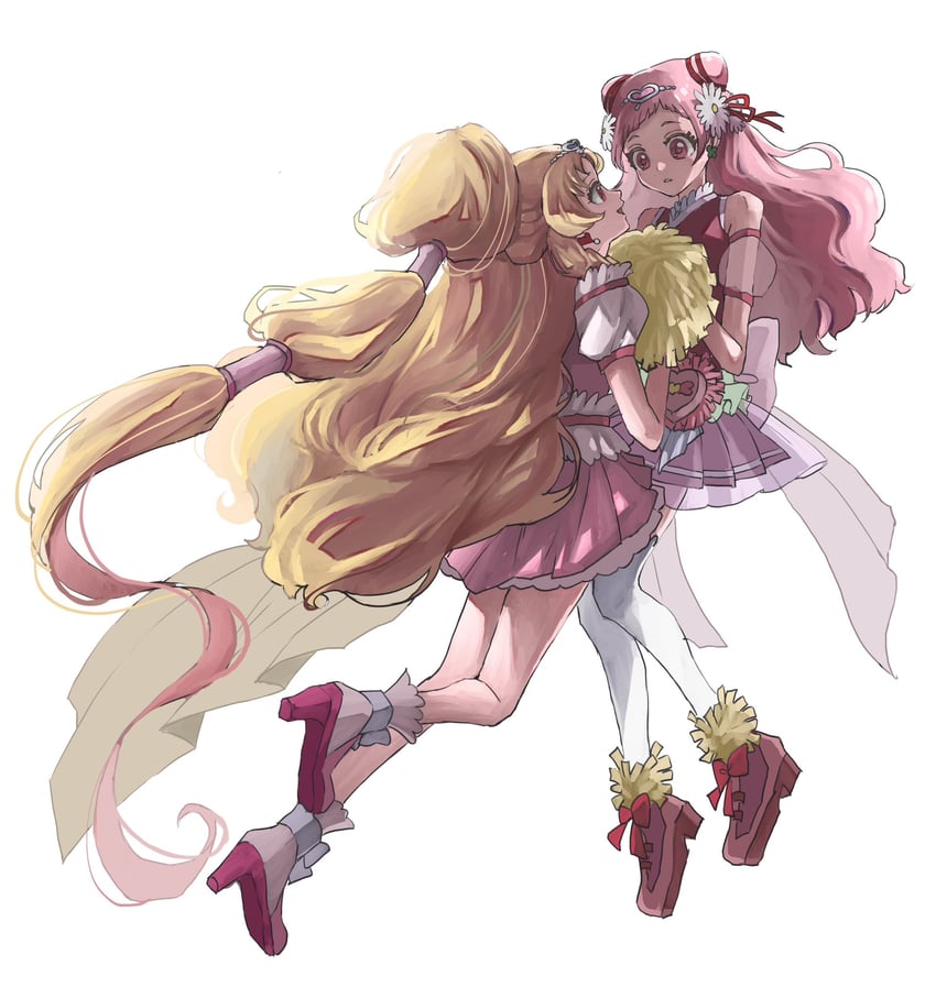 nono hana, cure yell, hug-tan, and cure tomorrow (precure and 1 more) drawn by omochi_011011