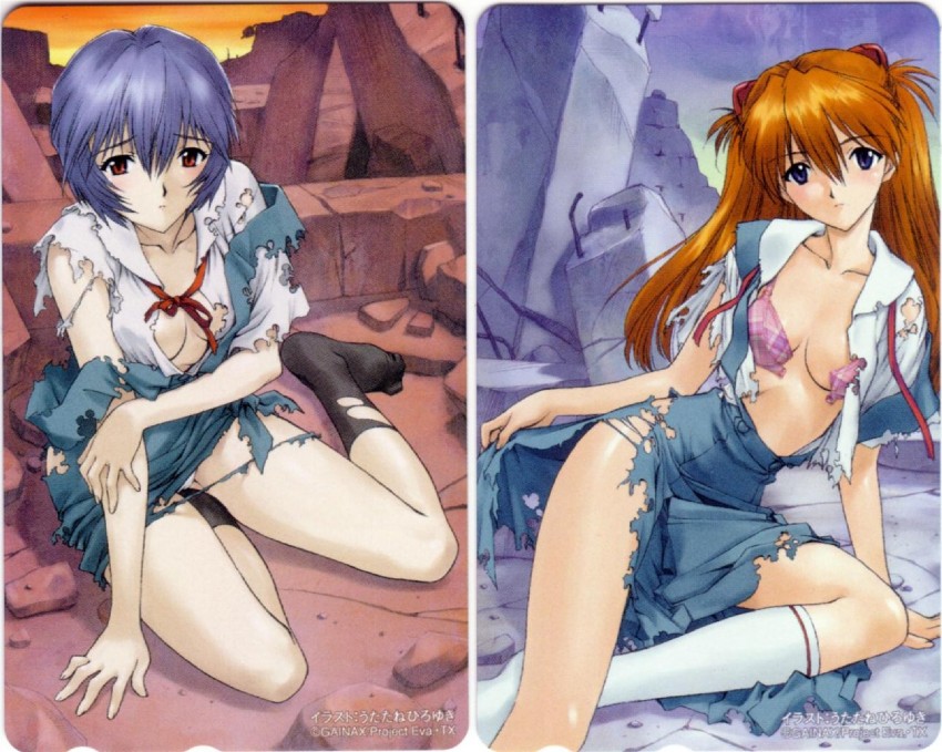 souryuu asuka langley and ayanami rei (neon genesis evangelion) drawn by utatane_hiroyuki