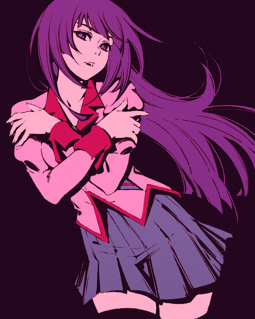 senjougahara hitagi (monogatari and 1 more) drawn by moshimoshibe