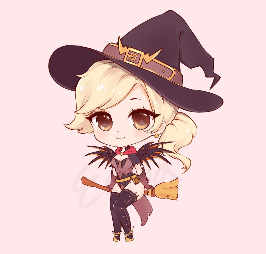 mercy and witch mercy (overwatch and 1 more) drawn by emma_pickett