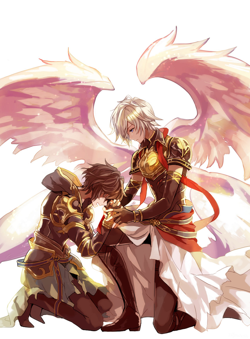 sandalphon and lucifer (granblue fantasy and 1 more) drawn by nana_(nanalog76)