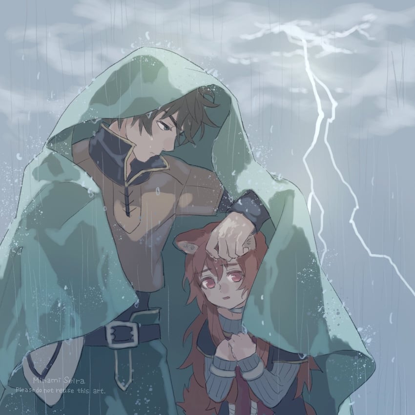 raphtalia and iwatani naofumi (tate no yuusha no nariagari) drawn by minami_seira