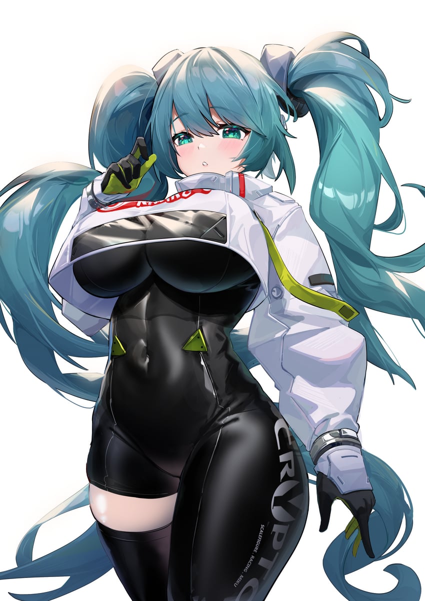 hatsune miku and racing miku (vocaloid and 1 more) drawn by dishui_tangni