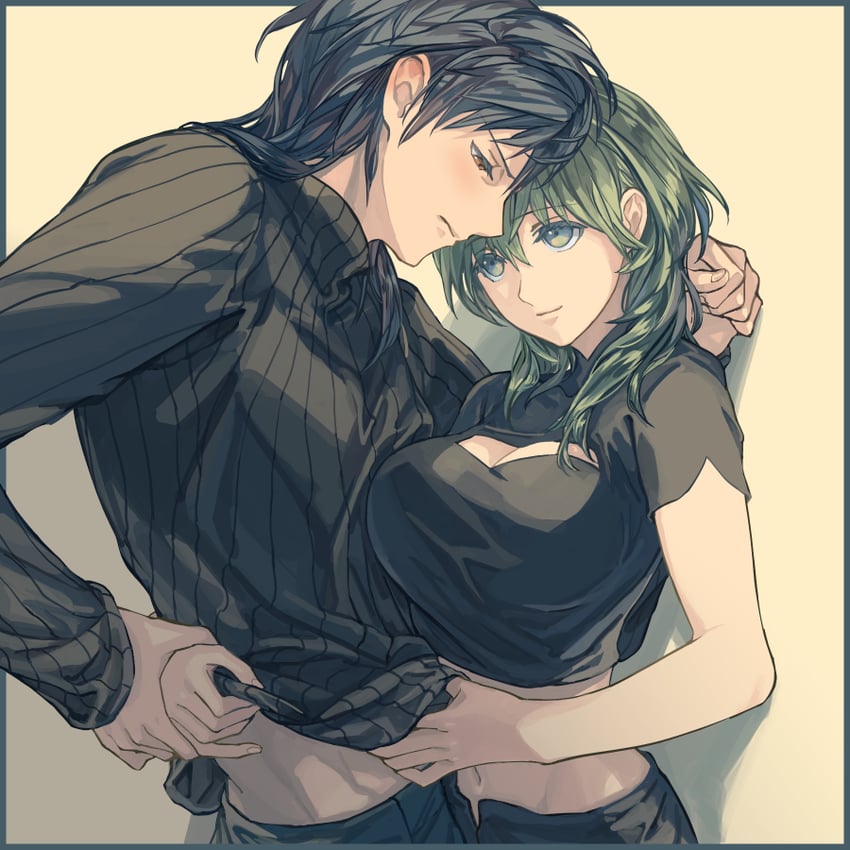 female byleth and felix hugo fraldarius (fire emblem and 1 more) drawn by harusame_(rueken)