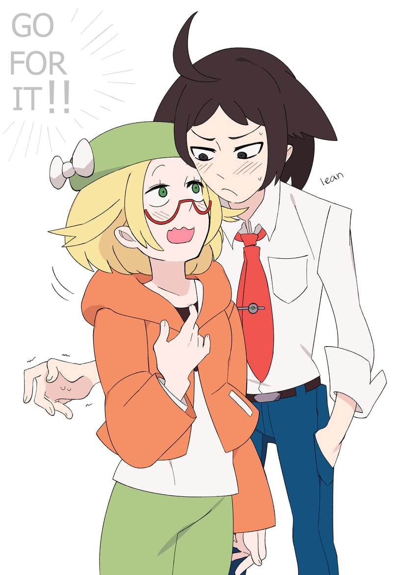 bianca and cheren (pokemon and 1 more) drawn by vousser