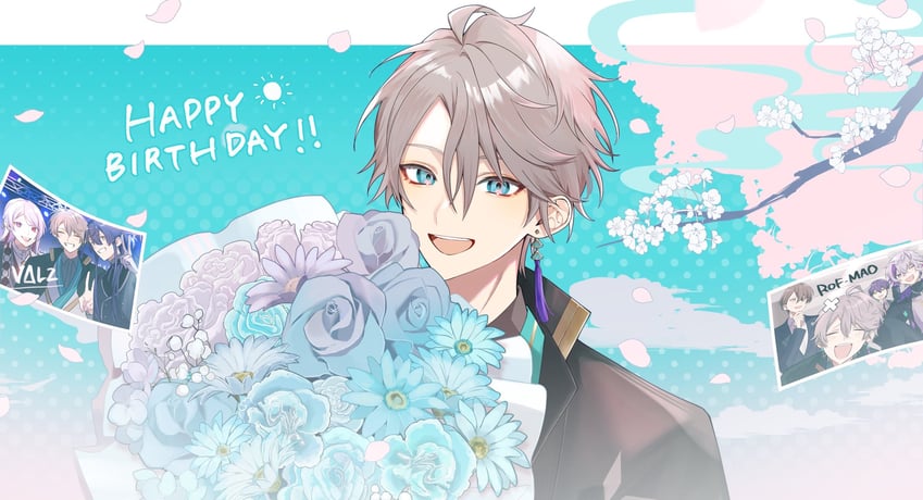 kenmochi touya, fuwa minato, kagami hayato, kaida haru, nagao kei, and 1 more (nijisanji) drawn by saw_(dtn_error)