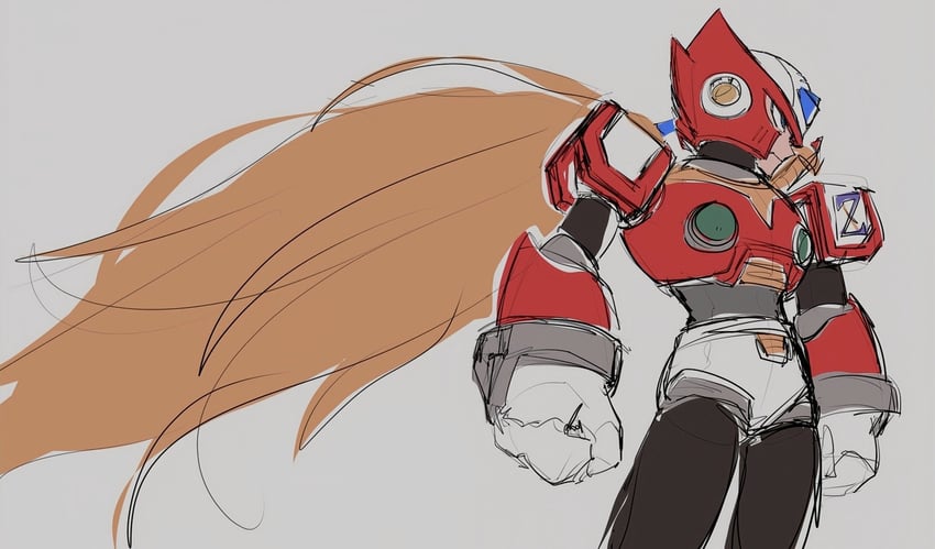 zero (mega man and 1 more) drawn by lemon_inu