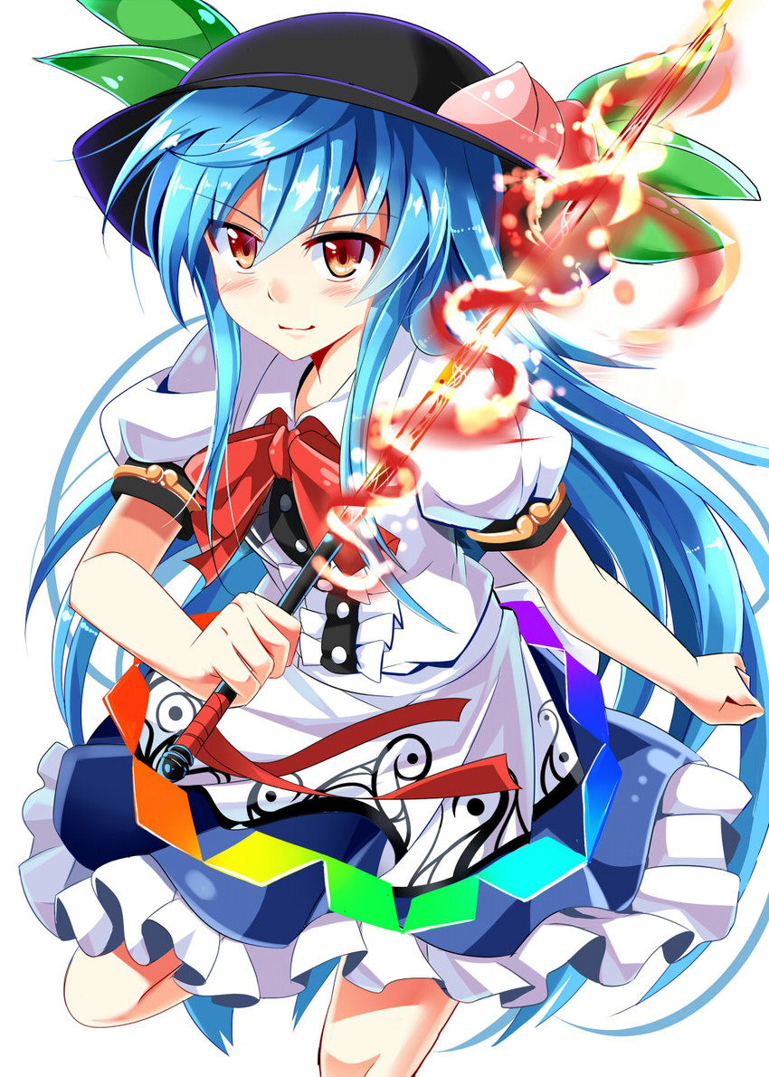 hinanawi tenshi (touhou) drawn by e.o.