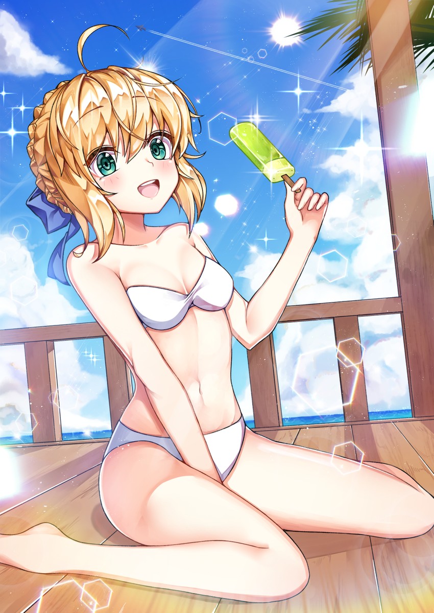 artoria pendragon and saber (fate and 2 more) drawn by bae.c and oguri_(pixiv25574366)