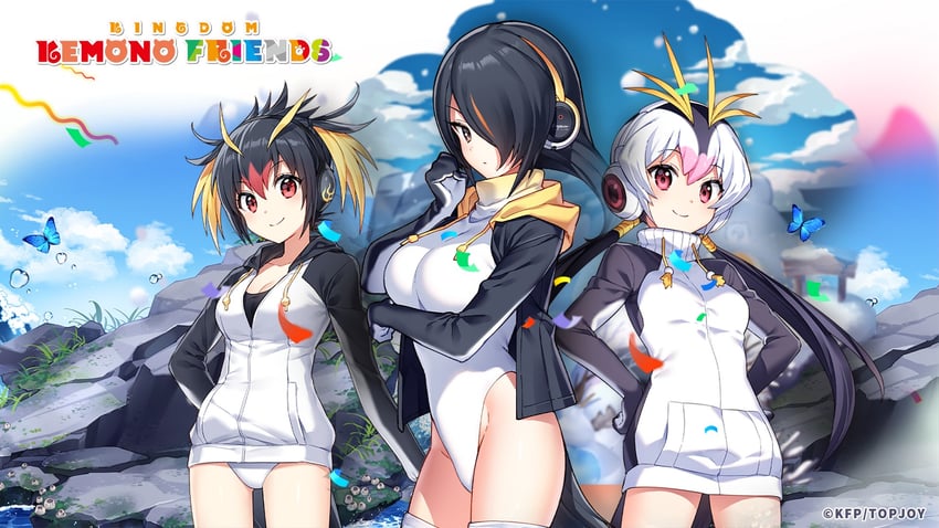 emperor penguin, royal penguin, and rockhopper penguin (kemono friends and 1 more)
