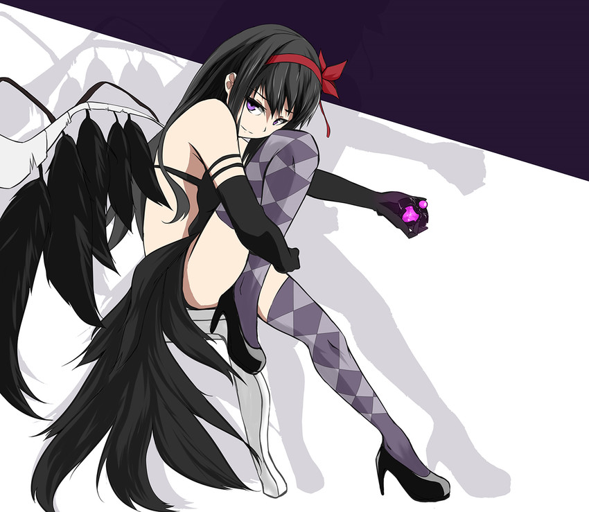 akemi homura and akuma homura (mahou shoujo madoka magica and 1 more) drawn by den_(kur0_yuki)