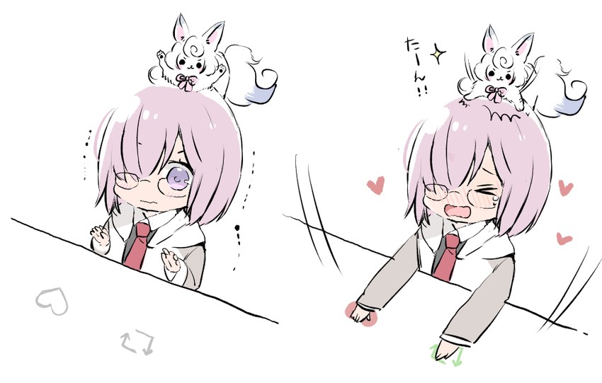 mash kyrielight and fou (fate and 2 more) drawn by mito_(go!go!king!)