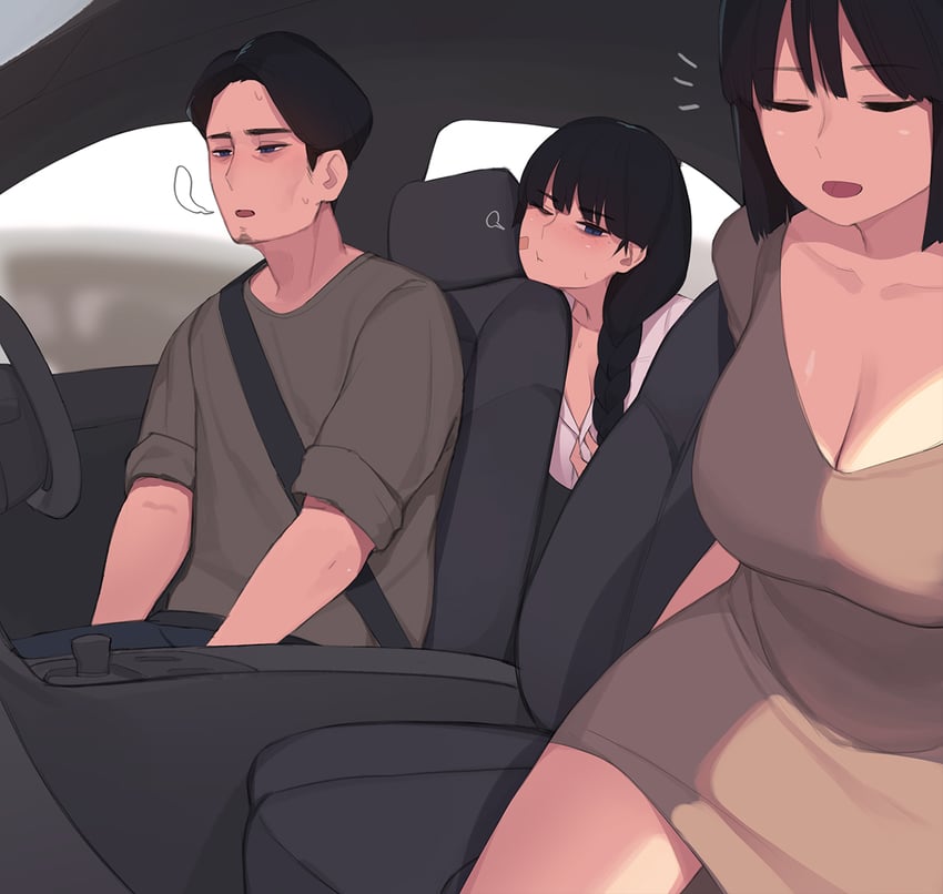 akiyama fumika, akiyama yuko, and akiyama ryosuke (original) drawn by pepper0