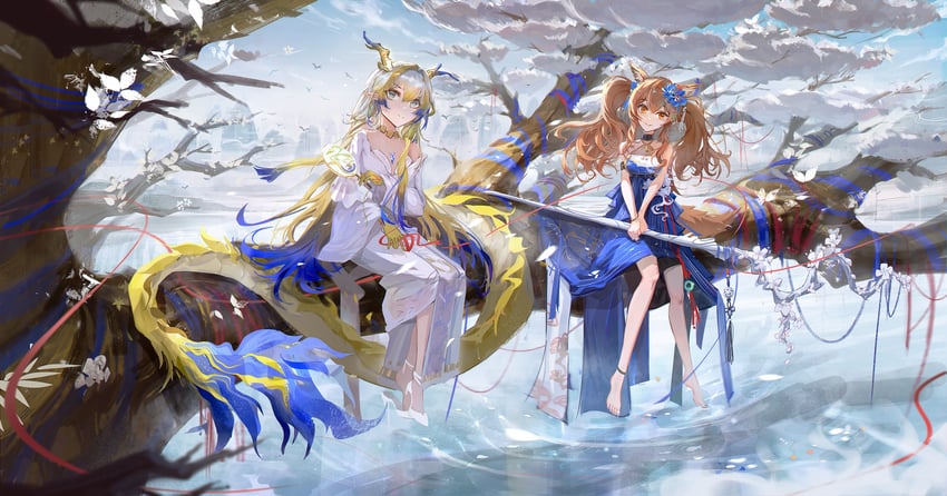 shu and angelina (arknights and 1 more) drawn by hymy4258