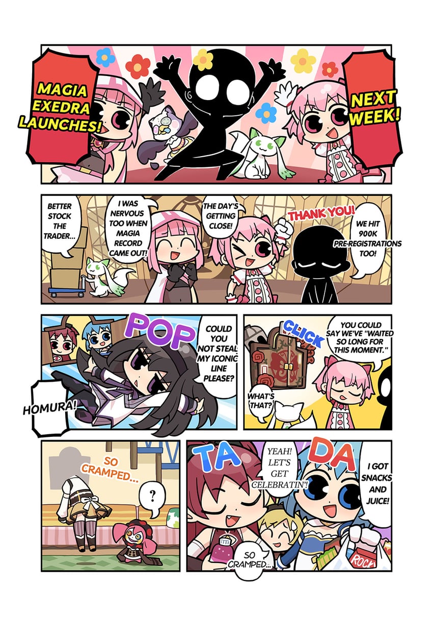 akemi homura, kaname madoka, miki sayaka, sakura kyoko, tomoe mami, and 5 more (mahou shoujo madoka magica and 2 more) drawn by papa_(shimeguru)