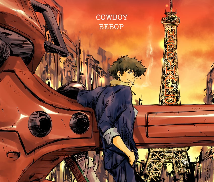 spike spiegel and swordfish ii (cowboy bebop) drawn by tobalin
