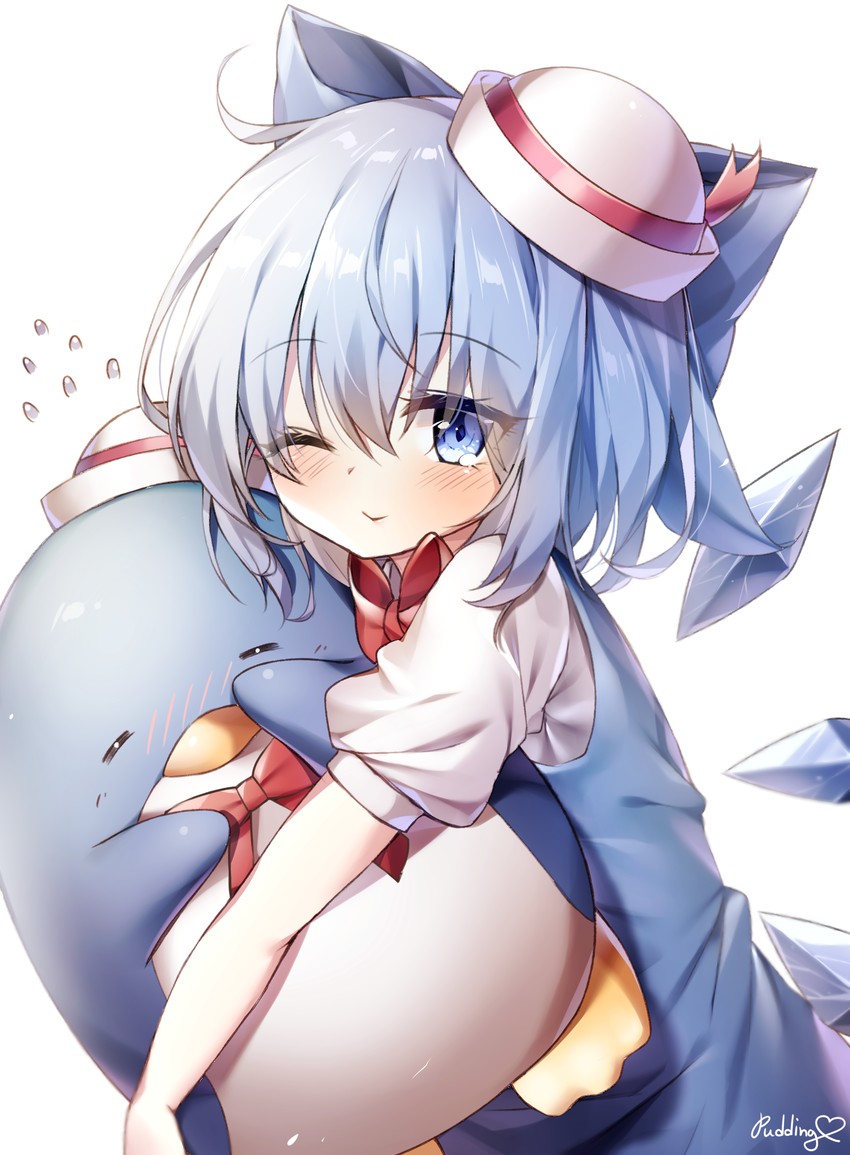 cirno and tuxedo sam (touhou and 1 more) drawn by pudding_(skymint_028)