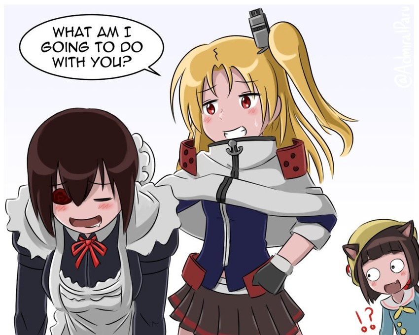 cleveland, mutsuki, and kamoi tsubame (azur lane and 1 more) drawn by admiral_paru