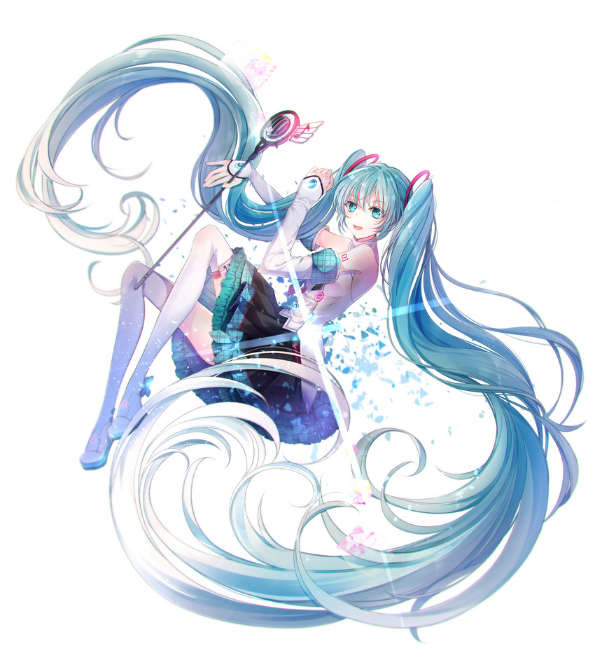 hatsune miku and magical mirai miku (vocaloid and 1 more) drawn by baocaizi