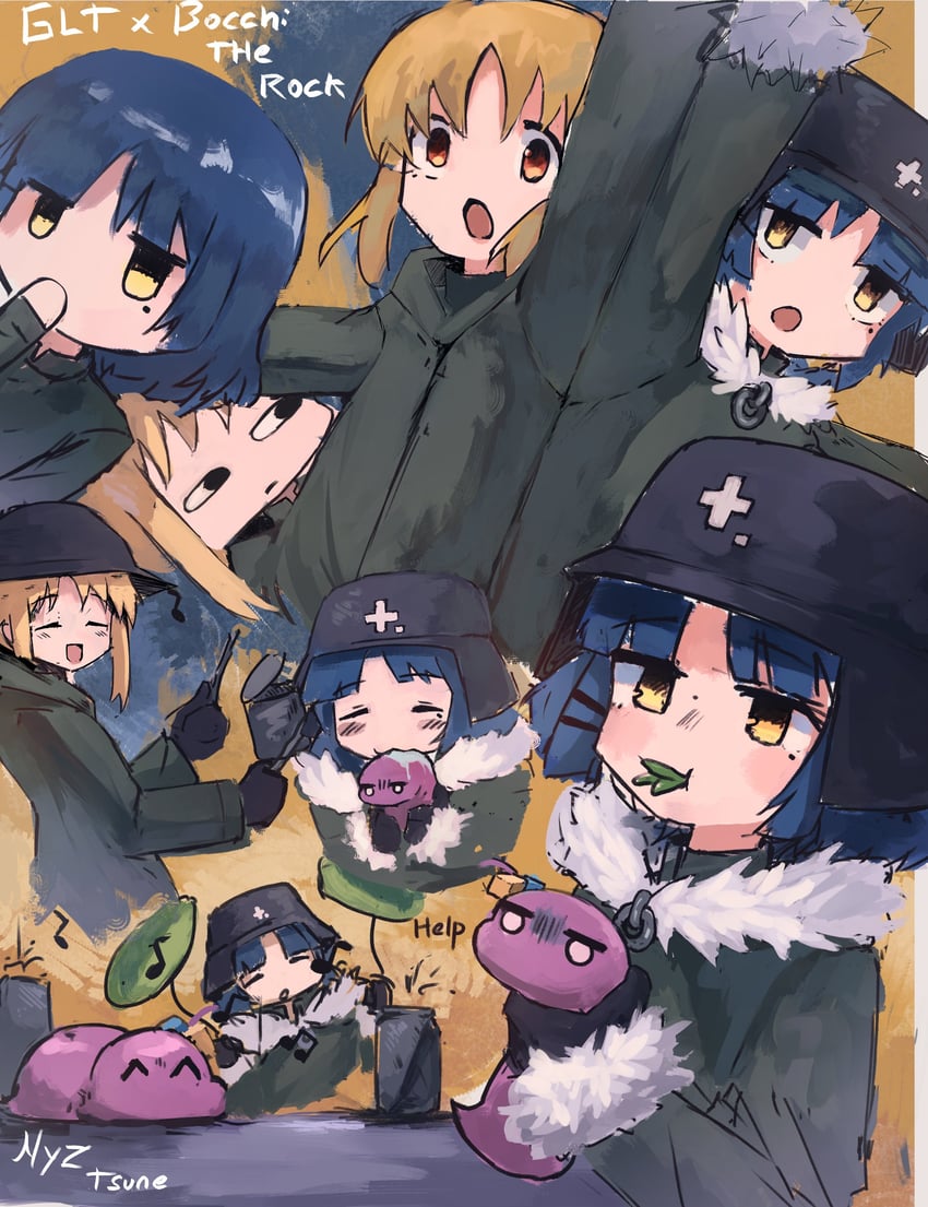 gotoh hitori, ijichi nijika, yamada ryo, chito, and yuuri (bocchi the rock! and 1 more) drawn by nagilamagykalz